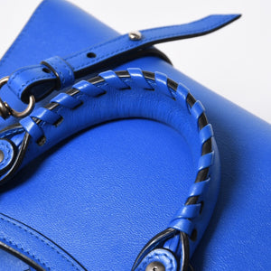 BALENCIAGA バレンシアガ 2WAY ハンドバッグ ショルダーバッグ ネオクラシック ミニ シティ 638524 ブルー シルバー金具 美品 中古 4a006975