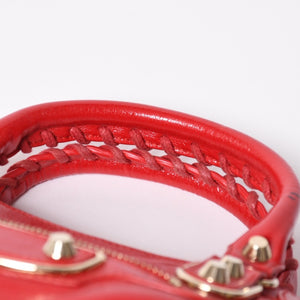 極美品 BALENCIAGA バレンシアガ クラシック ミニシティ 2WAY ハンドバッグ ショルダーバッグ 300295 レッド ゴールド金具 中古 4a006987