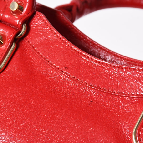 極美品 BALENCIAGA バレンシアガ クラシック ミニシティ 2WAY ハンドバッグ ショルダーバッグ 300295 レッド ゴールド金具 中古 4a006987