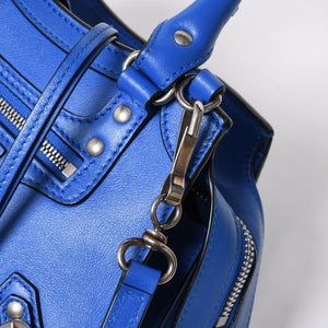 BALENCIAGA バレンシアガ 2WAY ハンドバッグ ショルダーバッグ ネオクラシック ミニ シティ 638524 ブルー シルバー金具 美品 中古 4a006975