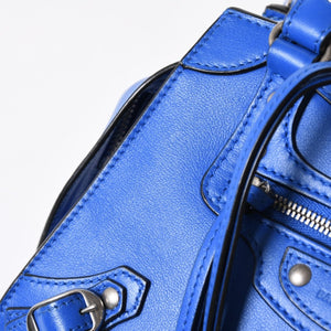 BALENCIAGA バレンシアガ 2WAY ハンドバッグ ショルダーバッグ ネオクラシック ミニ シティ 638524 ブルー シルバー金具 美品 中古 4a006975