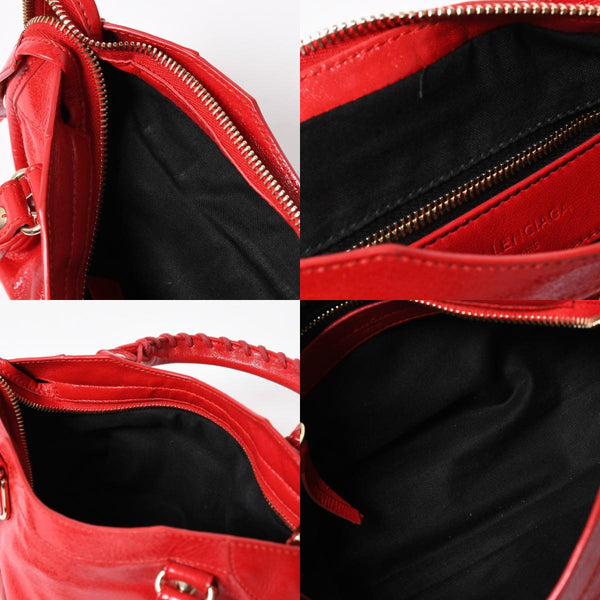 極美品 BALENCIAGA バレンシアガ クラシック ミニシティ 2WAY ハンドバッグ ショルダーバッグ 300295 レッド ゴールド金具 中古 4a006987