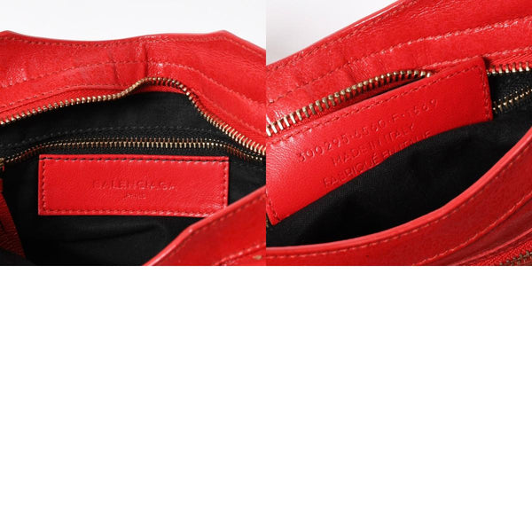 極美品 BALENCIAGA バレンシアガ クラシック ミニシティ 2WAY ハンドバッグ ショルダーバッグ 300295 レッド ゴールド金具 中古 4a006987