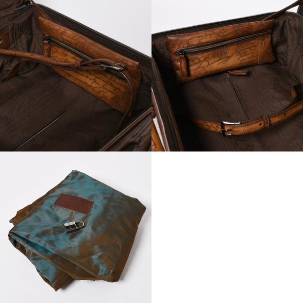 極美品 Berluti ベルルッティ キャリーケース スーツケース 旅行用バッグ レザー ブラウン カリグラフィ 中古 4a006979