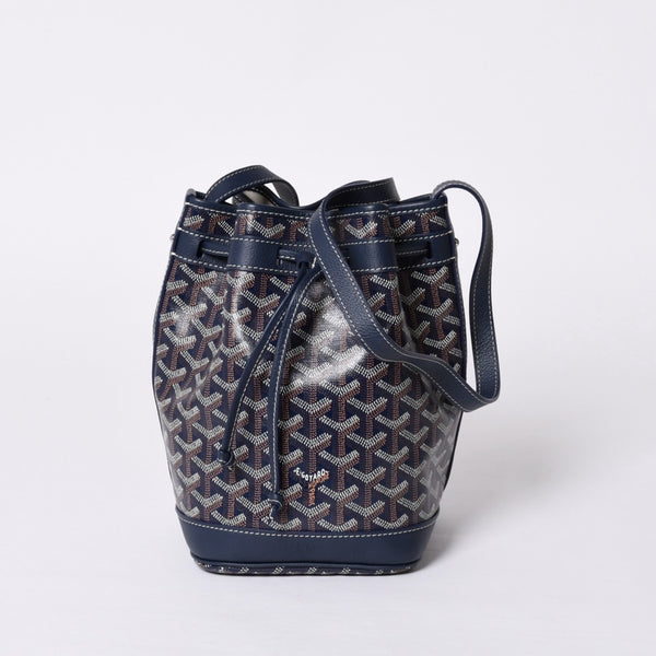 Like new Goyard Petit Fro bucket bag shoulder bag PVC leather navy used 4a000698