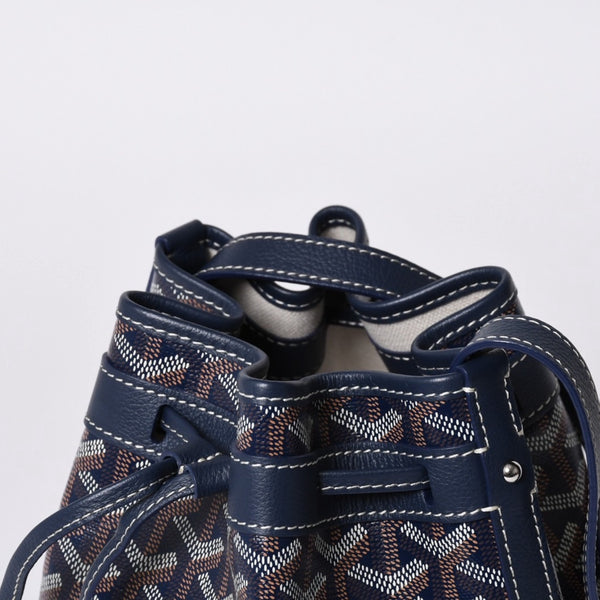 Like new Goyard Petit Fro bucket bag shoulder bag PVC leather navy used 4a000698
