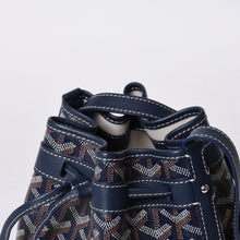 画像をギャラリービューアに読み込む, 新品同様 Goyard ゴヤール プティフロ バケットバッグ ショルダーバッグ PVC レザー ネイビー 中古 4a000698