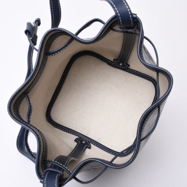 Like new Goyard Petit Fro bucket bag shoulder bag PVC leather navy used 4a000698