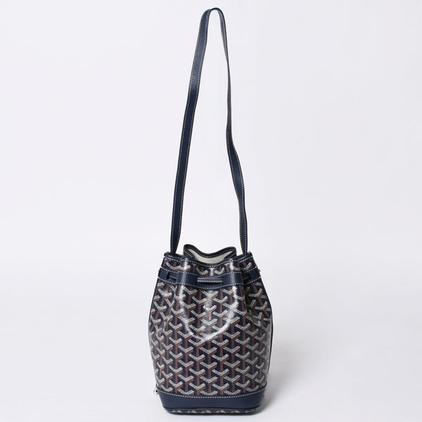 Like new Goyard Petit Fro bucket bag shoulder bag PVC leather navy used 4a000698