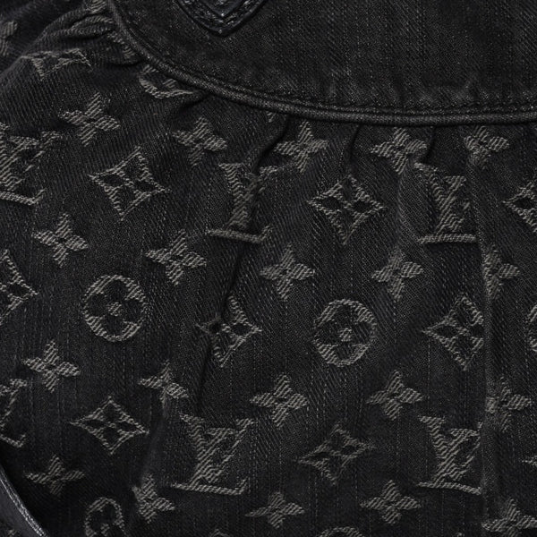 Very good condition LOUIS VUITTON Neocavy MM handbag M95351 Monogram Denim Black 2WAY Gold hardware Used 4a001010