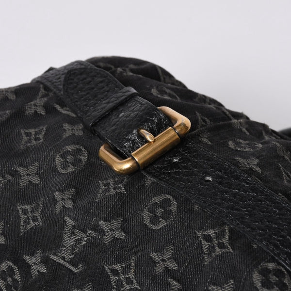 Very good condition LOUIS VUITTON Neocavy MM handbag M95351 Monogram Denim Black 2WAY Gold hardware Used 4a001010