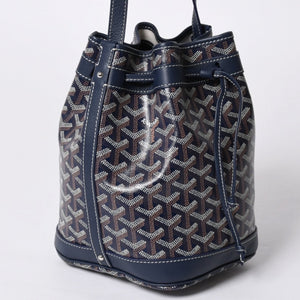 Like new Goyard Petit Fro bucket bag shoulder bag PVC leather navy used 4a000698