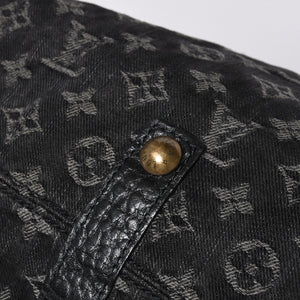 Very good condition LOUIS VUITTON Neocavy MM handbag M95351 Monogram Denim Black 2WAY Gold hardware Used 4a001010