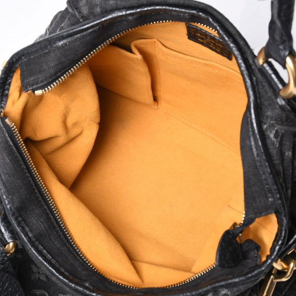 Very good condition LOUIS VUITTON Neocavy MM handbag M95351 Monogram Denim Black 2WAY Gold hardware Used 4a001010