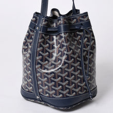 画像をギャラリービューアに読み込む, 新品同様 Goyard ゴヤール プティフロ バケットバッグ ショルダーバッグ PVC レザー ネイビー 中古 4a000698