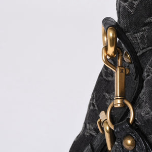 LOUIS VUITTON Neocavi GM Handbag M95352 Monogram Denim Black Leather Gold Hardware Good Condition Used 4a001011