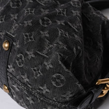 画像をギャラリービューアに読み込む, LOUIS VUITTON ルイヴィトン ネオカヴィ GM ハンドバッグ M95352 モノグラムデニム ブラック レザー ゴールド金具 美品 中古 4a001011