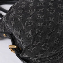 画像をギャラリービューアに読み込む, LOUIS VUITTON ルイヴィトン ネオカヴィ GM ハンドバッグ M95352 モノグラムデニム ブラック レザー ゴールド金具 美品 中古 4a001011