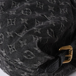 LOUIS VUITTON Neocavi GM Handbag M95352 Monogram Denim Black Leather Gold Hardware Good Condition Used 4a001011