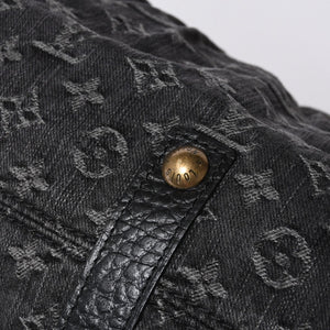LOUIS VUITTON Neocavi GM Handbag M95352 Monogram Denim Black Leather Gold Hardware Good Condition Used 4a001011