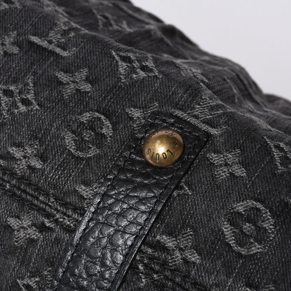LOUIS VUITTON Neocavi GM Handbag M95352 Monogram Denim Black Leather Gold Hardware Good Condition Used 4a001011