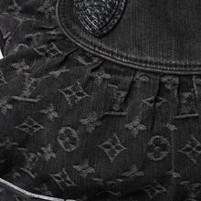 画像をギャラリービューアに読み込む, LOUIS VUITTON ルイヴィトン ネオカヴィ GM ハンドバッグ M95352 モノグラムデニム ブラック レザー ゴールド金具 美品 中古 4a001011
