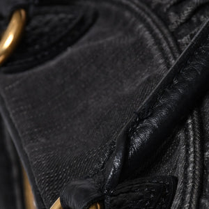 LOUIS VUITTON Neocavi GM Handbag M95352 Monogram Denim Black Leather Gold Hardware Good Condition Used 4a001011