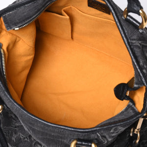 LOUIS VUITTON Neocavi GM Handbag M95352 Monogram Denim Black Leather Gold Hardware Good Condition Used 4a001011