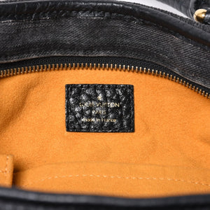 LOUIS VUITTON Neocavi GM Handbag M95352 Monogram Denim Black Leather Gold Hardware Good Condition Used 4a001011
