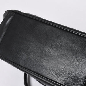 極美品 PRADA プラダ ブラックレザー製 ハンドバッグ ワンショルダー ブラック シルバー金具 メタルエナメルプレート 中古 4a006961