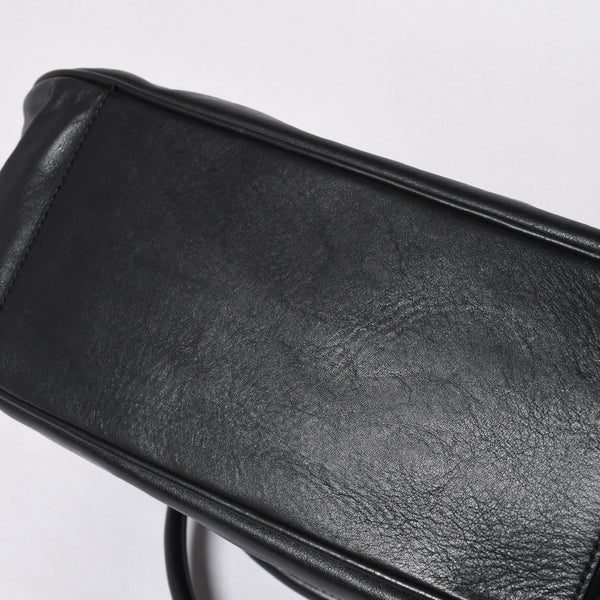 極美品 PRADA プラダ ブラックレザー製 ハンドバッグ ワンショルダー ブラック シルバー金具 メタルエナメルプレート 中古 4a006961