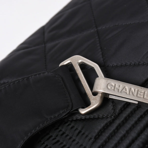 極美品 CHANEL シャネル スポーツライン ウエストバッグ 10番台 ココマーク ナイロン ブラック マットシルバー金具 中古 4a006984