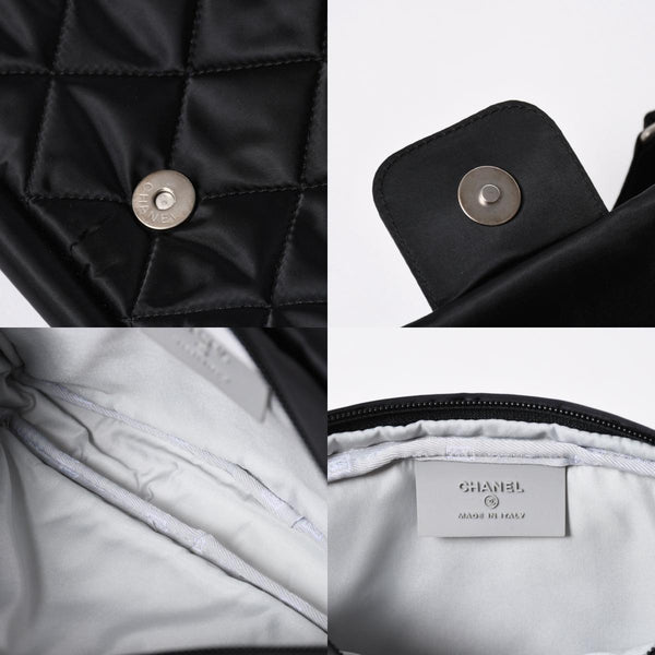 極美品 CHANEL シャネル スポーツライン ウエストバッグ 10番台 ココマーク ナイロン ブラック マットシルバー金具 中古 4a006984
