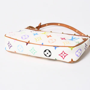 極美品 LOUIS VUITTON ルイヴィトン アクセサリーポーチ ポシェット・アクセソワール モノグラム ホワイト マルチカラー M92649 中古 4a006994
