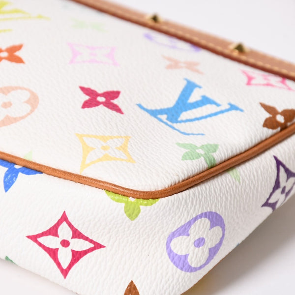 極美品 LOUIS VUITTON ルイヴィトン アクセサリーポーチ ポシェット・アクセソワール モノグラム ホワイト マルチカラー M92649 中古 4a006994