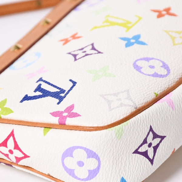 極美品 LOUIS VUITTON ルイヴィトン アクセサリーポーチ ポシェット・アクセソワール モノグラム ホワイト マルチカラー M92649 中古 4a006994
