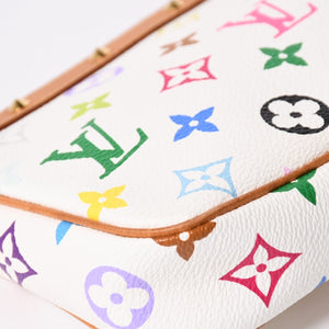 極美品 LOUIS VUITTON ルイヴィトン アクセサリーポーチ ポシェット・アクセソワール モノグラム ホワイト マルチカラー M92649 中古 4a006994