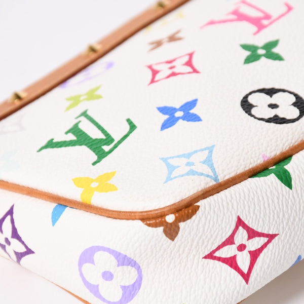 極美品 LOUIS VUITTON ルイヴィトン アクセサリーポーチ ポシェット・アクセソワール モノグラム ホワイト マルチカラー M92649 中古 4a006994