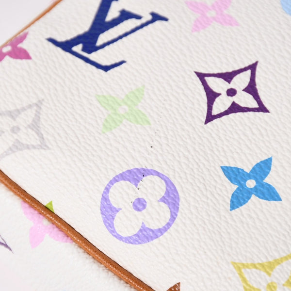極美品 LOUIS VUITTON ルイヴィトン アクセサリーポーチ ポシェット・アクセソワール モノグラム ホワイト マルチカラー M92649 中古 4a006994