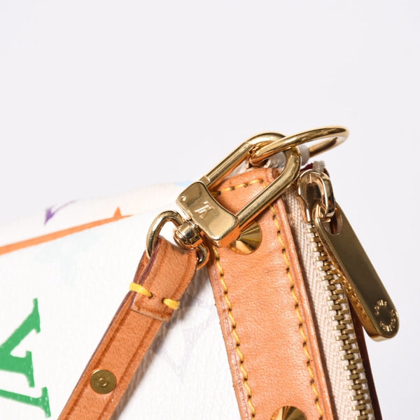 極美品 LOUIS VUITTON ルイヴィトン アクセサリーポーチ ポシェット・アクセソワール モノグラム ホワイト マルチカラー M92649 中古 4a006994