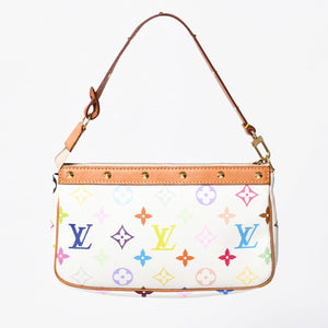 極美品 LOUIS VUITTON ルイヴィトン アクセサリーポーチ ポシェット・アクセソワール モノグラム ホワイト マルチカラー M92649 中古 4a006994