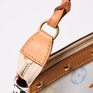 極美品 LOUIS VUITTON ルイヴィトン アクセサリーポーチ ポシェット・アクセソワール モノグラム ホワイト マルチカラー M92649 中古 4a006994