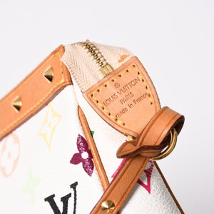 極美品 LOUIS VUITTON ルイヴィトン アクセサリーポーチ ポシェット・アクセソワール モノグラム ホワイト マルチカラー M92649 中古 4a006994