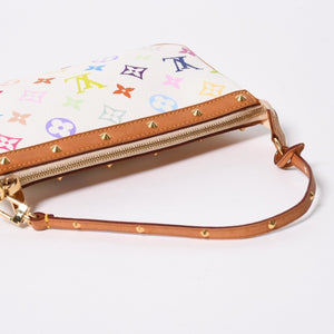 極美品 LOUIS VUITTON ルイヴィトン アクセサリーポーチ ポシェット・アクセソワール モノグラム ホワイト マルチカラー M92649 中古 4a006994