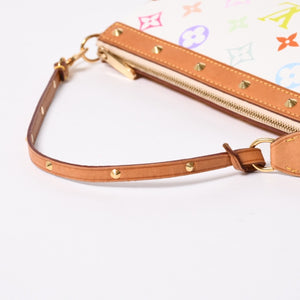 極美品 LOUIS VUITTON ルイヴィトン アクセサリーポーチ ポシェット・アクセソワール モノグラム ホワイト マルチカラー M92649 中古 4a006994