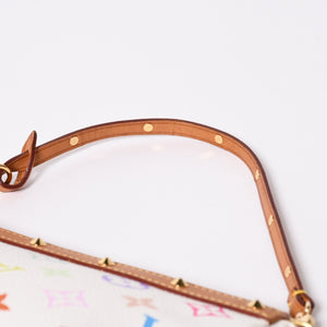 極美品 LOUIS VUITTON ルイヴィトン アクセサリーポーチ ポシェット・アクセソワール モノグラム ホワイト マルチカラー M92649 中古 4a006994