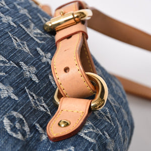 新品同様品 LOUIS VUITTON ルイヴィトン サックアドGM リュック バックパック M95056 モノグラムデニム ブルー ゴールド金具 中古 4a006973
