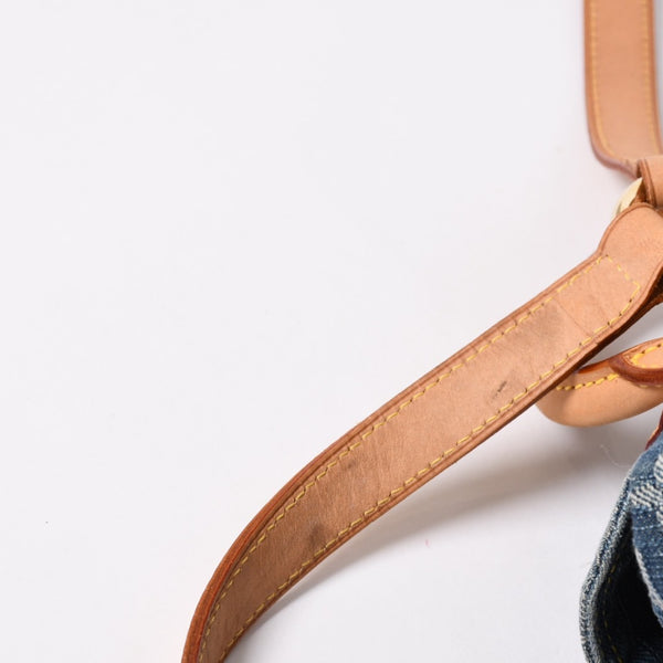 新品同様品 LOUIS VUITTON ルイヴィトン サックアドGM リュック バックパック M95056 モノグラムデニム ブルー ゴールド金具 中古 4a006973