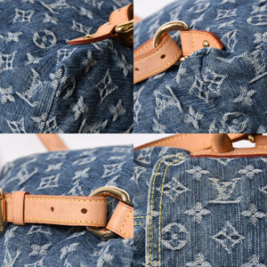 新品同様品 LOUIS VUITTON ルイヴィトン サックアドGM リュック バックパック M95056 モノグラムデニム ブルー ゴールド金具 中古 4a006973