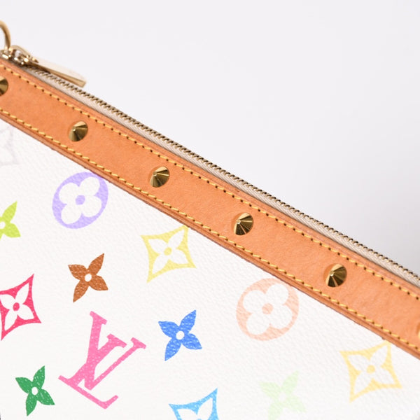 極美品 LOUIS VUITTON ルイヴィトン アクセサリーポーチ ポシェット・アクセソワール モノグラム ホワイト マルチカラー M92649 中古 4a006994